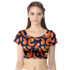 Space Patterns Pattern Short Sleeve Crop Top