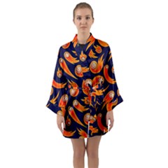 Space Patterns Pattern Long Sleeve Satin Kimono by Pakemis