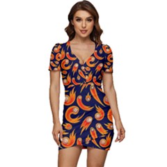 Space Patterns Pattern Low Cut Cap Sleeve Mini Dress by Pakemis