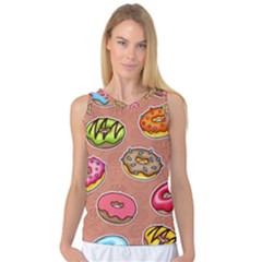 Doughnut Doodle Colorful Seamless Pattern Women s Basketball Tank Top by Pakemis