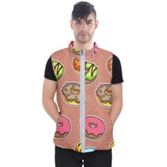 Doughnut Doodle Colorful Seamless Pattern Men s Puffer Vest by Pakemis