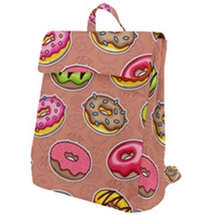 Doughnut Doodle Colorful Seamless Pattern Flap Top Backpack by Pakemis