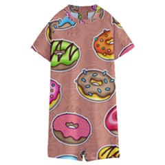 Doughnut Doodle Colorful Seamless Pattern Kids  Boyleg Half Suit Swimwear by Pakemis