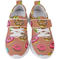 Doughnut Doodle Colorful Seamless Pattern Kids  Velcro Strap Shoes by Pakemis