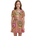 Doughnut Doodle Colorful Seamless Pattern Kids  Sweet Collar Dress View1