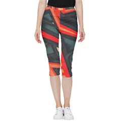 Graffiti Detail Wallpaper Texture Background Inside Out Lightweight Velour Capri Leggings 