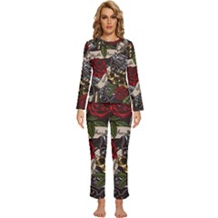 Seamless Vector Pattern Womens  Long Sleeve Lightweight Pajamas Set