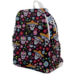 Day Dead Skull With Floral Ornament Flower Seamless Pattern Top Flap Backpack