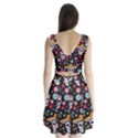 Day Dead Skull With Floral Ornament Flower Seamless Pattern Split Back Mini Dress  View2