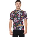 Day Dead Skull With Floral Ornament Flower Seamless Pattern Men s Short Sleeve Rash Guard View1