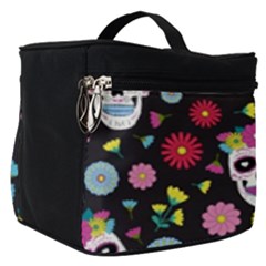 Day Dead Skull With Floral Ornament Flower Seamless Pattern Make Up Travel Bag (small) by Pakemis