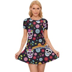 Day Dead Skull With Floral Ornament Flower Seamless Pattern Women s Sports Wear Set