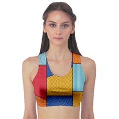 Dotted Colors Background Pop Art Style Vector Sports Bra