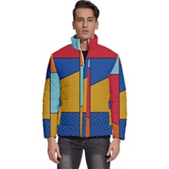 Dotted Colors Background Pop Art Style Vector Men s Puffer Bubble Jacket Coat by Pakemis