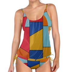 Dotted Colors Background Pop Art Style Vector Tankini Set by Pakemis