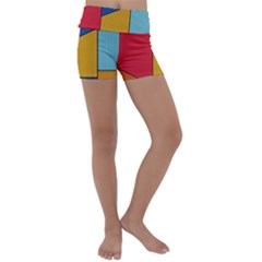 Dotted Colors Background Pop Art Style Vector Kids  Lightweight Velour Yoga Shorts by Pakemis