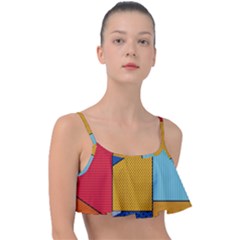 Dotted Colors Background Pop Art Style Vector Frill Bikini Top by Pakemis