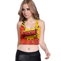 Explosion Boom Pop Art Style Racer Back Crop Top by Pakemis