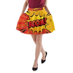 Explosion Boom Pop Art Style A-line Pocket Skirt by Pakemis