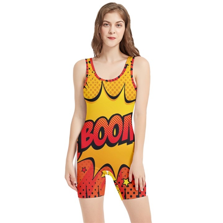 Explosion Boom Pop Art Style Women s Wrestling Singlet