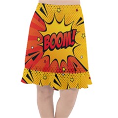 Explosion Boom Pop Art Style Fishtail Chiffon Skirt by Pakemis