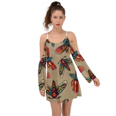 Tattoos Colorful Seamless Pattern Boho Dress by Pakemis