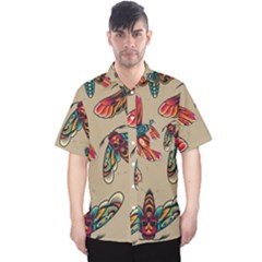 Tattoos Colorful Seamless Pattern Men s Hawaii Shirt