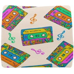 Seamless Pattern With Colorfu Cassettes Hippie Style Doodle Musical Texture Wrapping Fabric Vector Seat Cushion by Pakemis