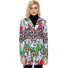 Hip Hop Background Button Up Hooded Coat  by Pakemis