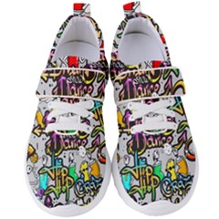 Hip Hop Background Women s Velcro Strap Shoes by Pakemis