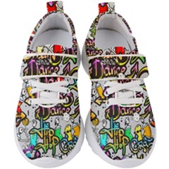 Hip Hop Background Kids  Velcro Strap Shoes by Pakemis