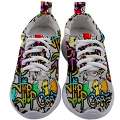 Hip Hop Background Kids Athletic Shoes by Pakemis