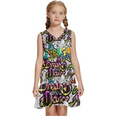 Hip Hop Background Kids  Sleeveless Tiered Mini Dress by Pakemis