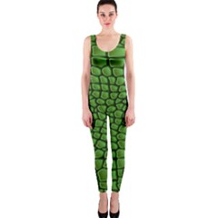 Seamless Pattern Crocodile Leather One Piece Catsuit by Pakemis