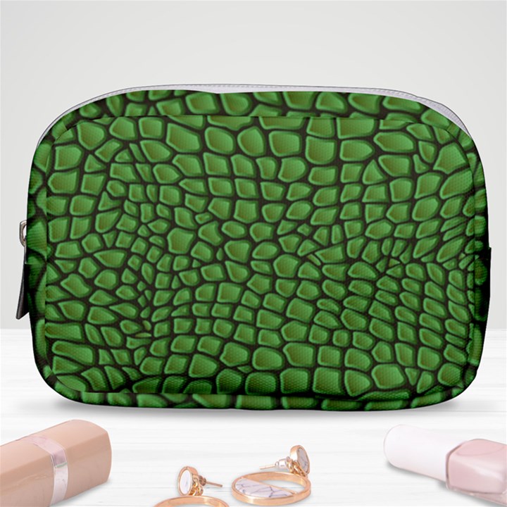 Seamless Pattern Crocodile Leather Make Up Pouch (Small)