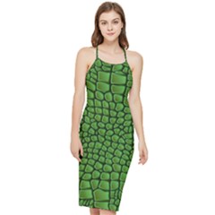 Seamless Pattern Crocodile Leather Bodycon Cross Back Summer Dress by Pakemis