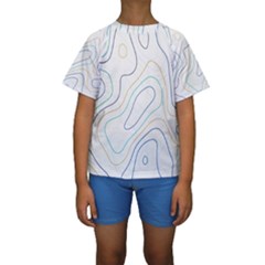 Abstract Colorful Topographic Map Design Vector Kids  Short Sleeve Swimwear by Pakemis