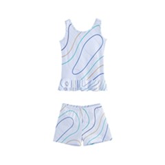 Abstract Colorful Topographic Map Design Vector Kids  Boyleg Swimsuit by Pakemis