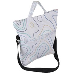 Abstract Colorful Topographic Map Design Vector Fold Over Handle Tote Bag by Pakemis