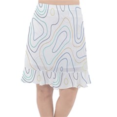 Abstract Colorful Topographic Map Design Vector Fishtail Chiffon Skirt by Pakemis