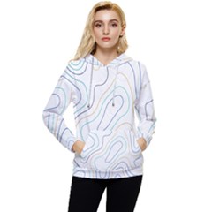 Abstract Colorful Topographic Map Design Vector Women s Lightweight Drawstring Hoodie by Pakemis