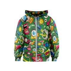 Pop Art Colorful Seamless Pattern Kids  Zipper Hoodie by Pakemis