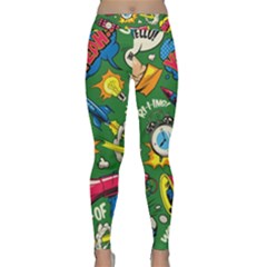 Pop Art Colorful Seamless Pattern Classic Yoga Leggings by Pakemis