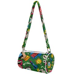 Pop Art Colorful Seamless Pattern Mini Cylinder Bag by Pakemis