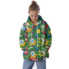 Pop Art Colorful Seamless Pattern Kids  Oversized Hoodie by Pakemis