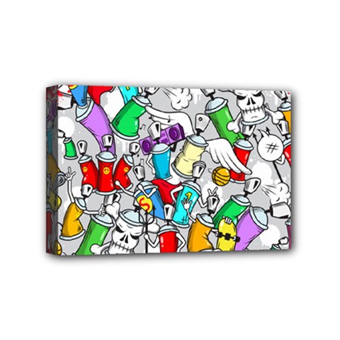 Graffit Characters Seamless Pattern Art Mini Canvas 6  X 4  (stretched) by Pakemis