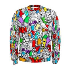 Graffit Characters Seamless Pattern Art Men s Sweatshirt by Pakemis