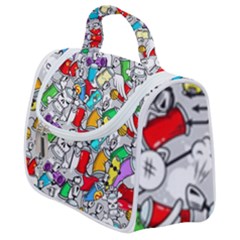 Graffit Characters Seamless Pattern Art Satchel Handbag by Pakemis