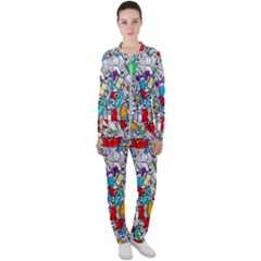 Graffit Characters Seamless Pattern Art Casual Jacket And Pants Set by Pakemis