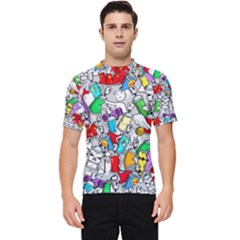 Graffit Characters Seamless Pattern Art Men s Short Sleeve Rash Guard by Pakemis